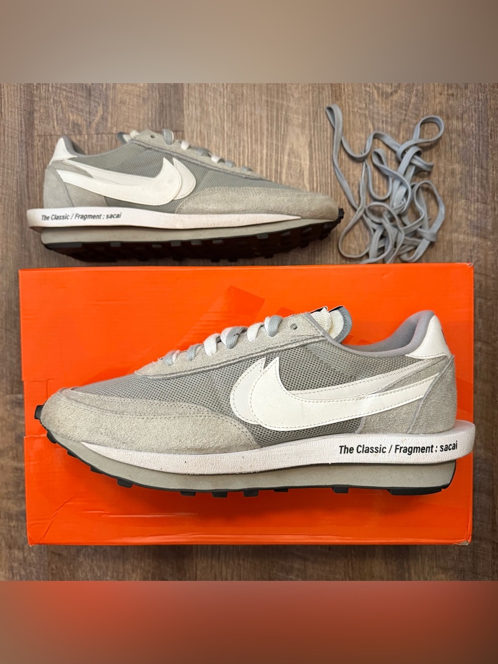 Sacai x Fragment x Nike LDV LD Waffle Light Smoke Grey Men’s Size 14 Sneakers